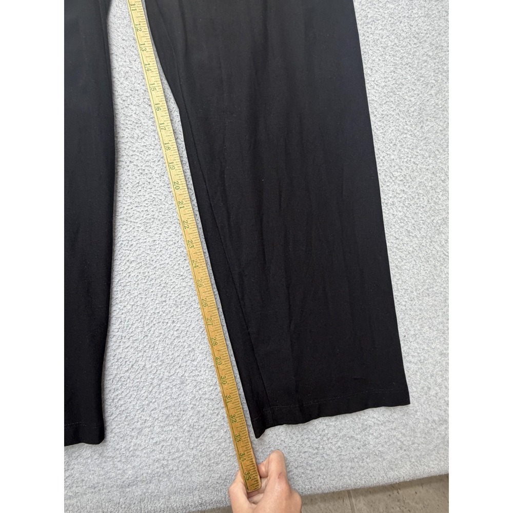 Eileen Fisher Dress Pants Womens L Black Knit Straight Leg Pull On Stretch - Picture 3 of 11